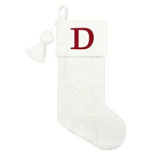 St. Nicholas Square Faux-Fur Knit Monogram Christmas Stocking Letter "D" NWT